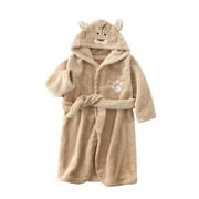 TAIAOJING Kids Robe Boys Girls Hooded Sleepwear Pajamas Night-Robe Flannel Bathrobes Sleepwear Warm Boys Toddler Hooded Baby Girls Cartoon Girls Coat\u0026jacket 1-2 Years